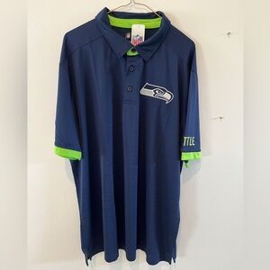 Seattle Seahawks Navy Polo Shirt NFL XXL New stitched patches